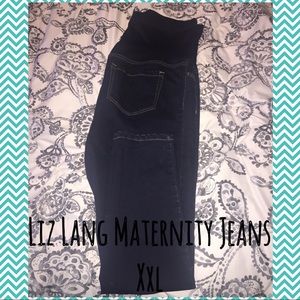 2 Liz Lang Maternity Dark Wash Jeans